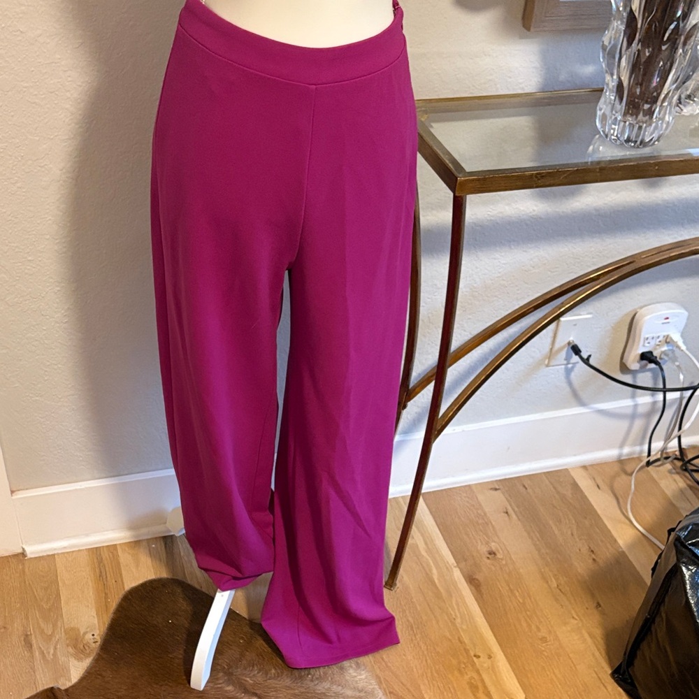 Lulus fuchsia pink trousers with side zip. Size small.
